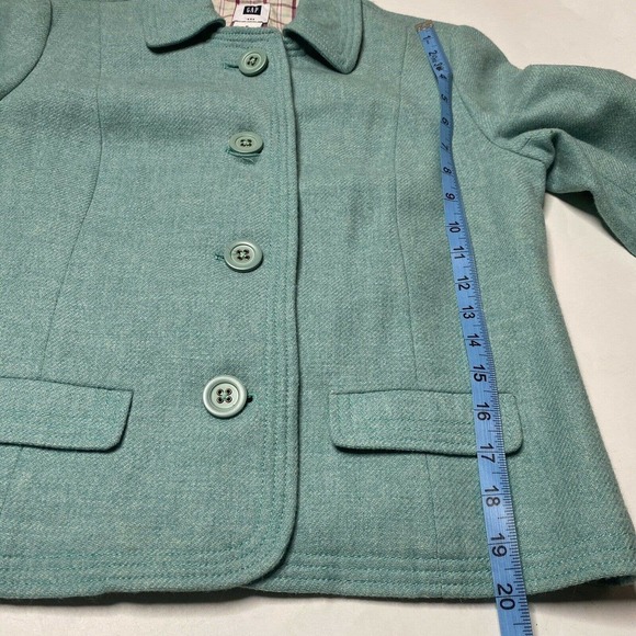 GAP Womens Sz 6 Blue Lined Button Down Wool Blend Coat Jacket Blazer - Picture 10 of 12